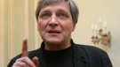 Television journalist Alexander Nevzorov speaks in St. Petersburg, Russia, Friday, Feb. 24, 2012. (AP Photo/Sergei Konkov)