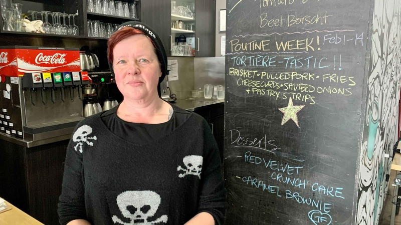 Wendy May is pictured at her Osborne Street business The Oakwood Café on Jan. 31, 2023. (Source: Scott Andersson/CTV News Winnipeg)