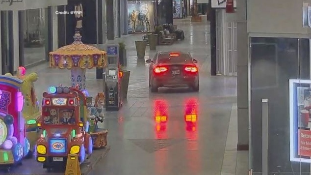 Video shows car driving through Vaughan, Ont. mall during 'absolutely insane' break-in