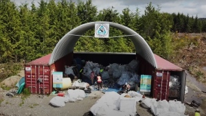 The new recycling facility on northern Vancouver Island is shown. (Ocean Legacy Foundation)