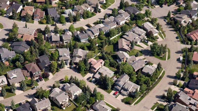 An aerial view of housing in Calgary is shown on June 22, 2013. THE CANADIAN PRESS/Jonathan Hayward