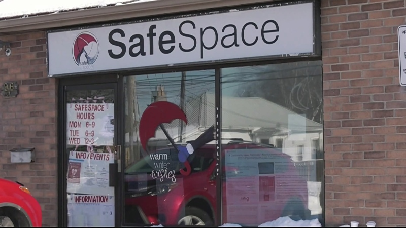 SafeSpace is seen in downtown London, Ont. on Feb. 1, 2023. (Gerry Dewan/CTV News London) 