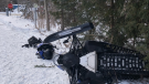 Snowmobile collision near Erin, Ont. (Courtesy: OPP West Region/Twitter)