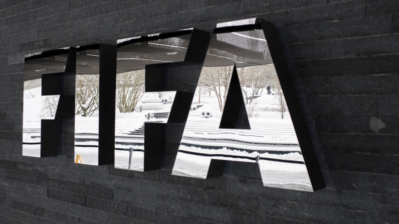 this Tuesday, Jan. 10. 2017 file photo, the FIFA logo is pictured at the Home of FIFA in Zurich, Switzerland. (Ennio Leanza/Keystone via AP, file)
