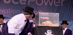 Wiarton Willie predicts an early spring on Feb. 2, 2023. (Scott Miller/CTV News London)