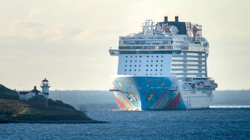 The cruise ship Norwegian Breakaway arrives in Halifax on Friday, Oct. 28, 2022. THE CANADIAN PRESS/Andrew Vaughan