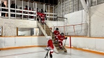 Milestone Selects players use the catwalk to get onto the ice from their dressing room. (AllisonBamford/CTVNews)