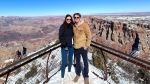 This Jan. 28, 2023, photo shows Liv Loughlin and her boyfriend, Hollister Van Nice, at the Grand Canyon. The two met on Bumble. Whether looking for love or a casual encounter, 3 in 10 U.S. adults say they have used a dating site or app — with mixed experiences, according to a Pew Research Center study. (Liv Loughlin via AP)