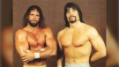 Calgary wrestler Lanny Poffo (right) died recently at the age of 68. He was the brother of Randy "Macho Man" Savage (left) who died in 2011(Photo: Twitter@Jon_Finkel)
