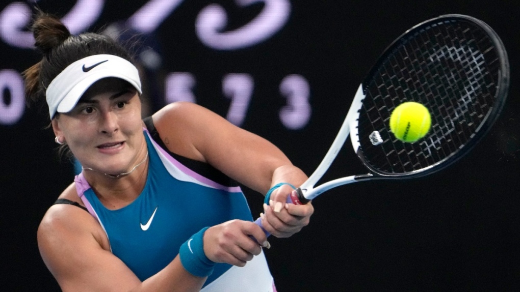 Bianca Andreescu plays at the Australian Open