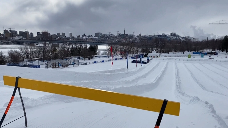 The Snowflake Kingdom in Jacques-Cartier Park is closed for the opening day of Winterlude. Canadian Heritage cancelled all outdoor activities on the opening day due to the cold temperatures. (Leah Larocque/CTV News Ottawa) 