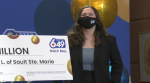 Juliette Lamour of Sault Ste. Marie collects her $48million lottery win. Feb. 3/23 (Mike McDonald/CTV Northern Ontario)