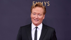 Conan O'Brien arrives at the 73rd Primetime Emmy Awards on Sunday, Sept. 19, 2021, at L.A. Live in Los Angeles. (AP Photo/Chris Pizzello) 
