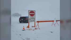 OPP have been busy responding to collisions on area roads on Feb. 3, 2023 as lake-effect snow and snow squalls hamper southwestern Ontario. (Source: West Region OPP/Twitter)