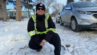 Trevor Thibaut said ruts and ice build-up from a broken water main has created dangerous conditions for those living in the area. (LukeSimard/CTVNews)