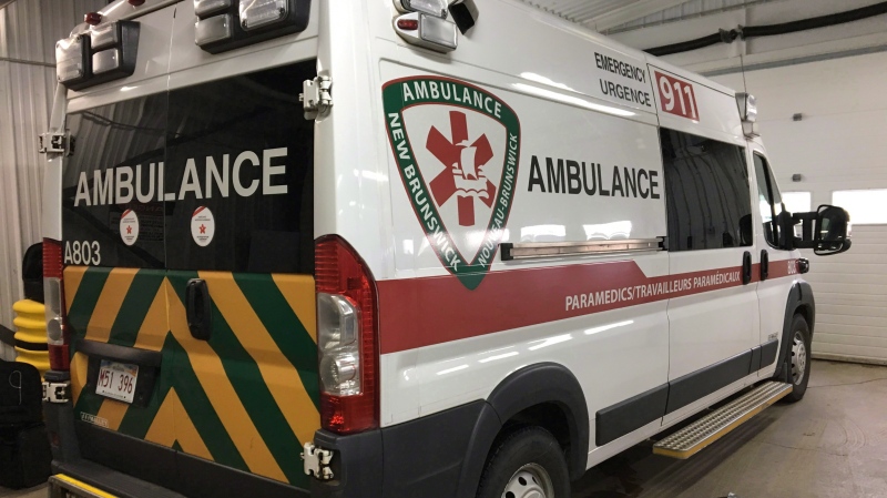 An Ambulance New Brunswick ambulance is shown in Fredericton on Monday, Nov. 19, 2018. THE CANADIAN PRESS/Kevin Bissett 
