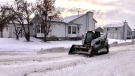 Crews cleared the roads in the Kirkness neighbourhood on Feb. 2, 2023. (John Hanson/CTV News Edmonton)