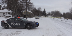 Barrie police investigate the scene of an incident on Kempenfelt Drive on Sat., Feb. 4 (Steve Mansbridge/CTV News). 