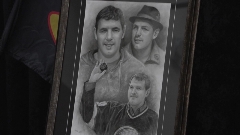 Hundreds gathered at the Musqueam Cultural Centre Saturday to honour the life of former Vancouver Canuck Gino Odjick. (CTV)