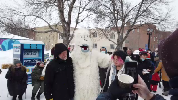 Activities included dog sled rides, skating, tobogganing, and photo ops with a yeti. (Source: Zach Kitchen, CTV News)