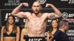In this file photo, Canadian UFC fighter Kyle (The Monster) Nelson poses on the scale ahead of his bout against Diego Ferreira in UFC 231 in Toronto on Friday, December 7, 2018. (The Korean Super Boy) Doo-ho Choi, a popular fighter with a history of earning performance bonuses, returns to action Saturday on a UFC Fight Night card in Las Vegas after an absence of more than three years. Canadian featherweight Nelson will be looking to welcome the Korean back in the cage. THE CANADIAN PRESS/Chris Young