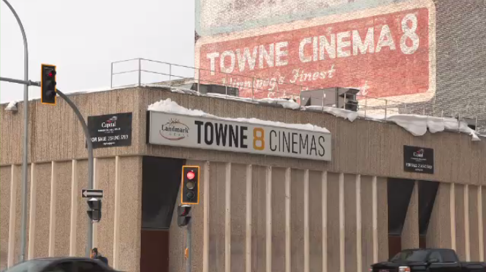 Last month, the Towne Cinema 8 - located at 301 Notre Dame Avenue - went up for sale after being closed since the pandemic. (Source: Zach Kitchen, CTV News)