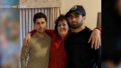 Michael Zourhi (left) with his mother Nadia Moretto and brother Jordan Zourhi (right).
