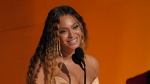 Beyonce accepts the award for best dance/electronic music album for "Renaissance" at the 65th annual Grammy Awards on Sunday, Feb. 5, 2023, in Los Angeles. (AP Photo/Chris Pizzello) 