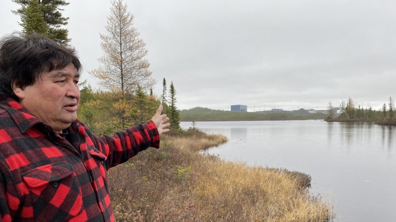Trapper Freddy Jolly stands near the Whabouchi mine in Nemaska, in the James Bay region, Quebec on October 20, 2022. THE CANADIAN PRESS/Stephane Blais