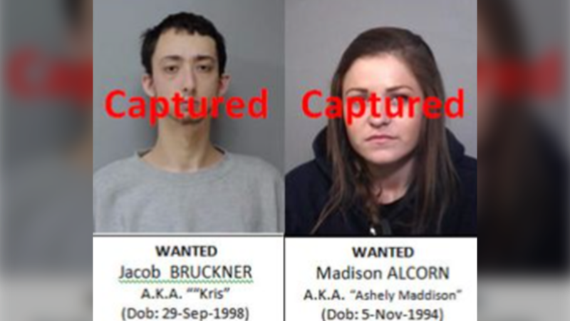Jacob Bruckner and Madison Alcorn were captured in Barrie. Feb. 6, 2023 (Source: Rama Police Service)