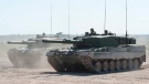 Defence Minister Anita Anand says Canada is sending four of its Leopard 2 battle tanks to Ukraine. A Canadian Forces Leopard 2A4 tank displays it's firepower on the firing range at CFB Gagetown in Oromocto, N.B., on Thursday, September 13, 2012. THE CANADIAN PRESS/David Smith