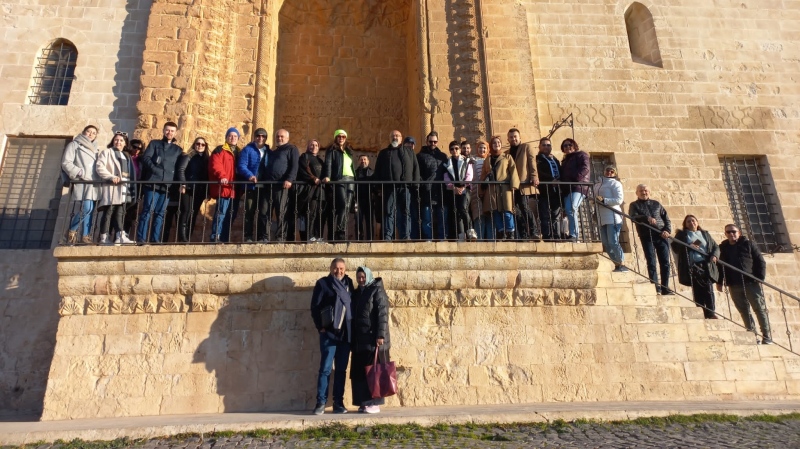 Kamala Shiriyeva’s tour group is seen just days before an earthquake damaged Gaziantep Castle (Courtesy: Kamala Shiriyeva).