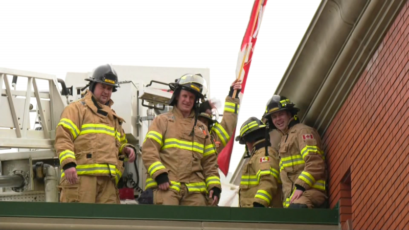 Firefighters rooftop campout