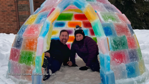 We took advantage of the short polar vortex and build an igloo on the front lawn! (Don Campbell and Jennifer Watt/CTV Viewers)