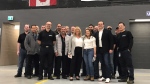 Deputy Prime Minister Chrystia Freeland (third from right) poses for a picture with staff of Lakeshore-based Reko International on Monday Feb.6, 2023. (Michelle Maluske/CTV Windsor)
