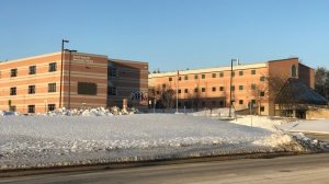Jacob Hespeler Secondary School in Cambridge is seen on Feb. 6, 2023. (Dan Lauckner/CTV Kitchener)