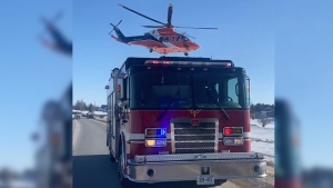 Air Ambulance was on scene on Hwy 6 as seen in this video posted by OPP. (Twitter/OPP West Region)