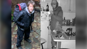 These photos, released by the West Vancouver Police Department, show a man they describe as a person of interest in a break-and-enter investigation. 