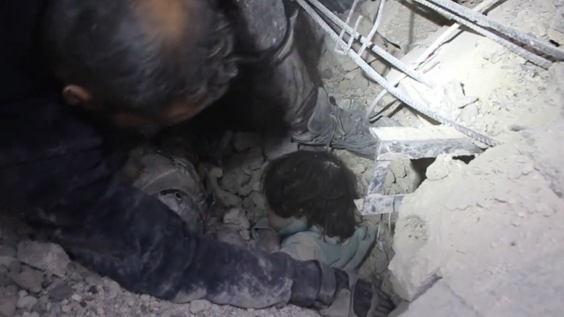 Children pulled from under rubble

