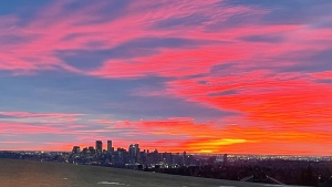 98.5 Virgin Mornings host Danaye Maier captured this shot of Tuesday morning's sunrise from broadcast hill.