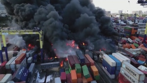 Huge fire at Turkish port