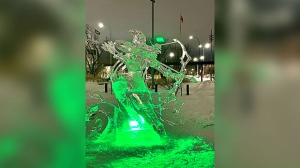 The winner of the first ever Winnipeg ice sculpture competition at the Upper Fort Garry Heritage Park. Photo by Zolt Virág.