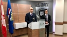 Acting Insp. John Morrison and Sgt. Kerry Shima of ALERT provided an update on a child sexual abuse case on Feb. 7, 2023. (John Hanson/CTV News Edmonton)