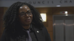 Waterloo regional councillor Colleen James speaks about roundabouts on Feb. 7. (Ricardo Veneza/CTV News Kitchener)