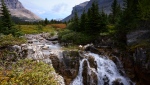 Waterfalls along a stream by Hidden Lake in Banff National Park, near Lake Louise, Sept. 1, 2022. THE CANADIAN PRESS/Todd Korol