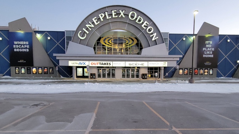 A Cineplex Odeon Cinema in Oshawa, Ont., on Jan. 21, 2022. (THE CANADIAN PRESS / Doug Ives)