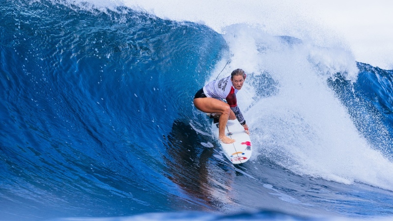 Bethany Hamilton surfing in Hawaii on Jan. 30, 2022. (Source: Tony Heff / World Surf League / Getty Images)
