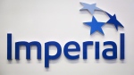 Imperial Oil logo at the company's annual meeting in Calgary on April 28, 2017. (THE CANADIAN PRESS/Jeff McIntosh)
