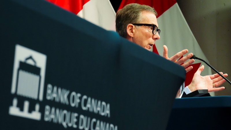 Tiff Macklem, governor of the Bank of Canada, holds a press conference at the Bank of Canada in Ottawa on Wednesday, Jan. 25, 2023. THE CANADIAN PRESS/Sean Kilpatrick 