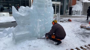 Ice transforming downtown Winnipeg